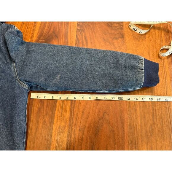 London Fog Supply Boys' Blue Denim Sherpa Lined Cotton Hoodie Jacket Sz L 14/16 - Picture 4 of 9